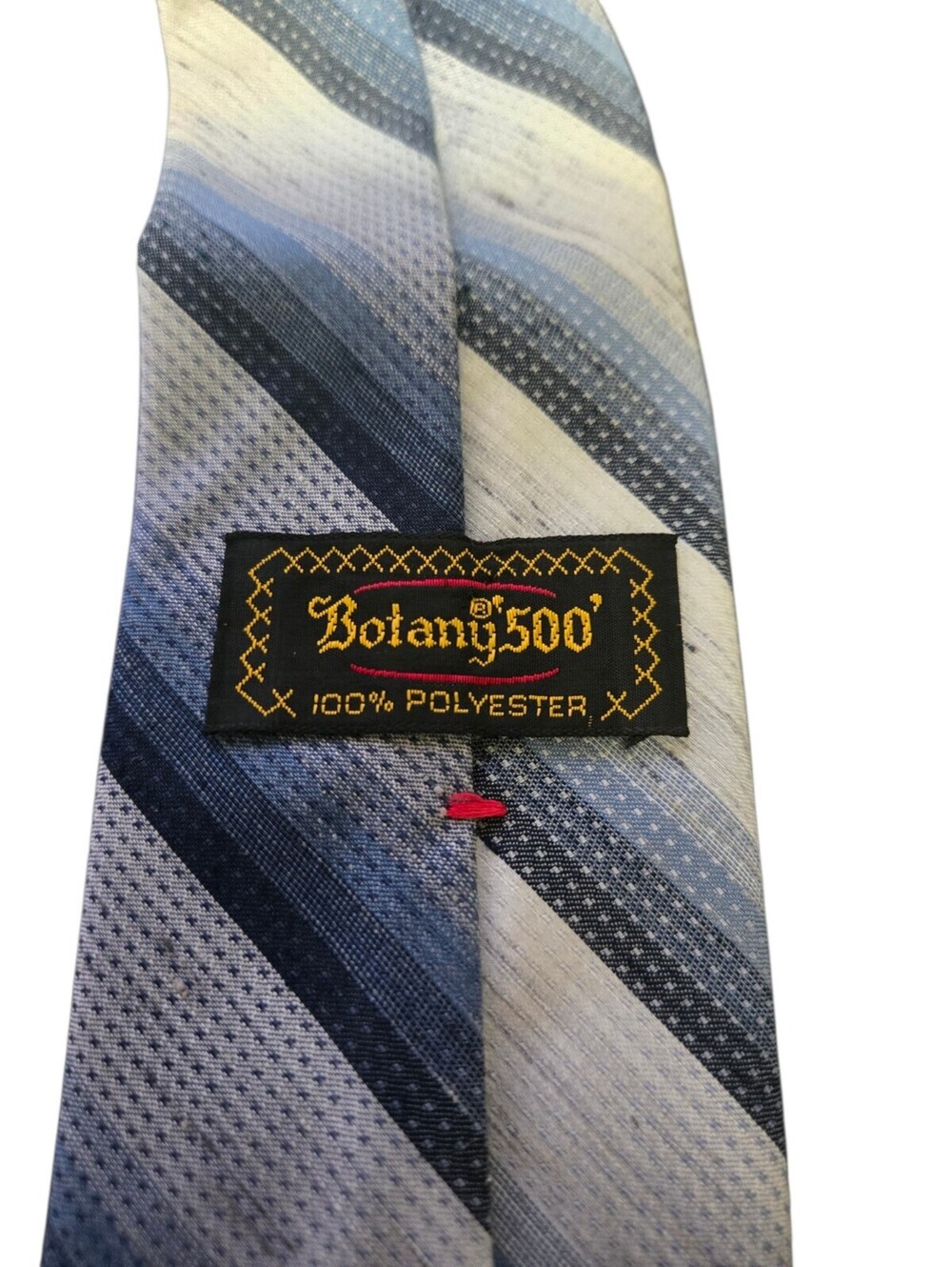 Botany 500 Men's Blue and Gray Striped Polyester Tie
